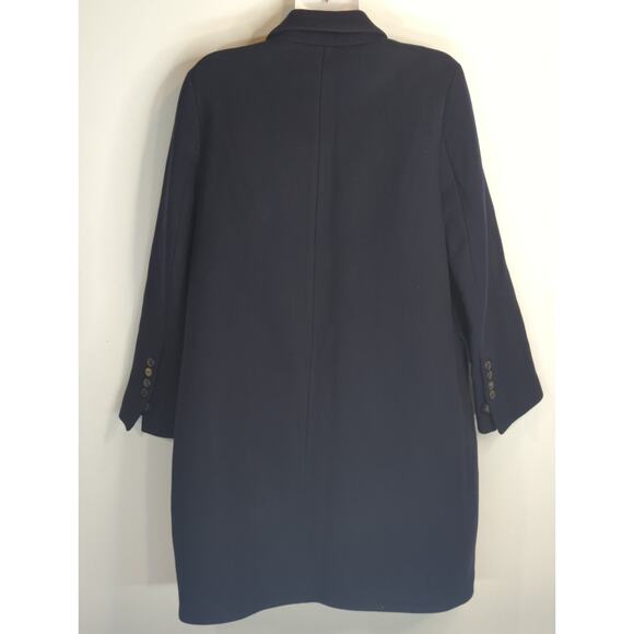 Zara Black Wool Double Breasted Coat Womens M Gold Button Outdoor Gorpcore - Picture 8 of 12